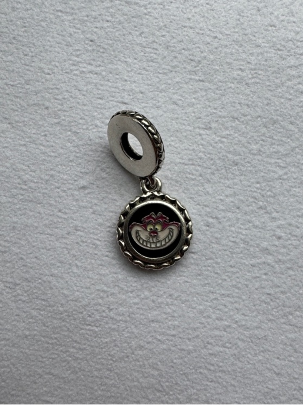 Pandora Disney Cheshire Cat “We’re All Mad Here” Dangle Charm